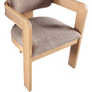 Meridian Sacha Brown Linen Textured Fabric Dining Chair IMAGE 7