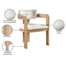  Meridian Sacha Cream Linen Textured Fabric Upholstered Dining Chair IMAGE 10