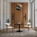 Meridian Sacha Cream Linen Textured Fabric Dining Chair IMAGE 2