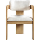 Meridian Sacha Cream Linen Textured Fabric Dining Chair IMAGE 3