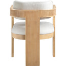 Meridian Sacha Cream Linen Textured Fabric Dining Chair IMAGE 5