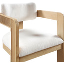 Meridian Sacha Cream Linen Textured Fabric Dining Chair IMAGE 6