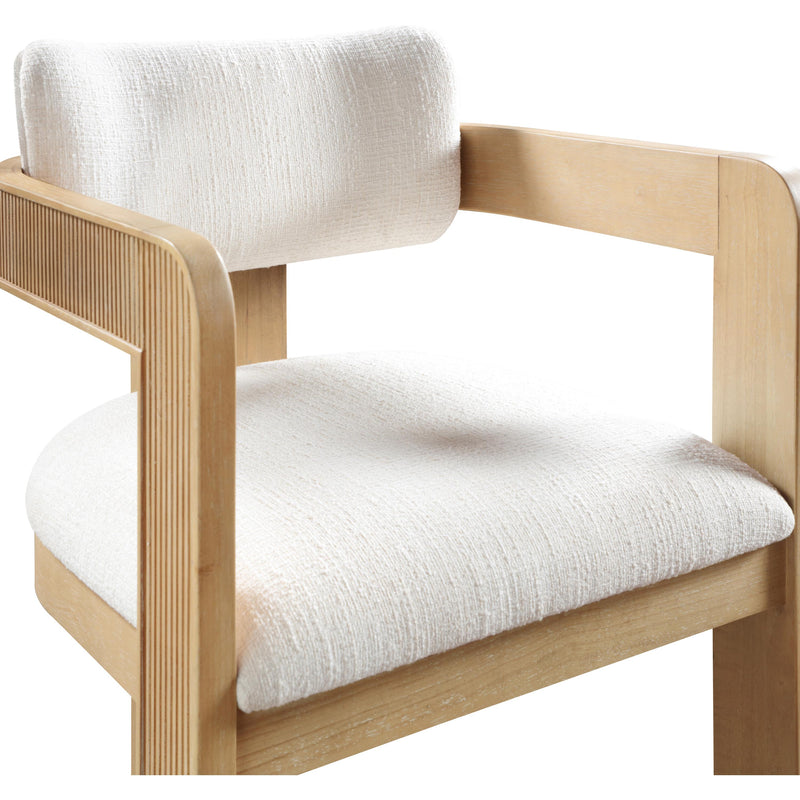 Meridian Sacha Cream Linen Textured Fabric Dining Chair IMAGE 6