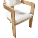 Meridian Sacha Cream Linen Textured Fabric Dining Chair IMAGE 7