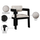  Meridian Sacha Beige Linen Textured Fabric Upholstered Dining Chair IMAGE 10