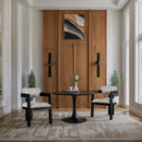 Meridian Sacha Beige Linen Textured Fabric Dining Chair IMAGE 2