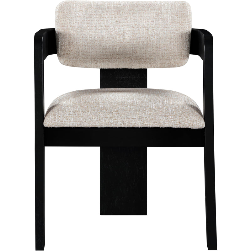 Meridian Sacha Beige Linen Textured Fabric Dining Chair IMAGE 3