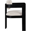 Meridian Sacha Beige Linen Textured Fabric Dining Chair IMAGE 4