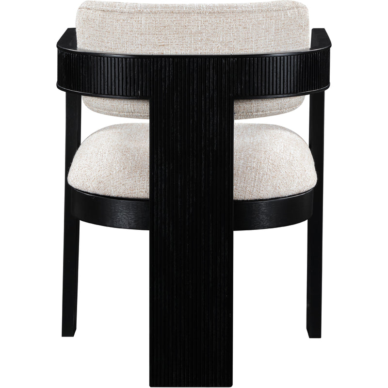Meridian Sacha Beige Linen Textured Fabric Dining Chair IMAGE 5