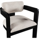 Meridian Sacha Beige Linen Textured Fabric Dining Chair IMAGE 6