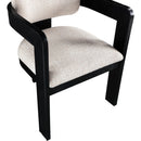 Meridian Sacha Beige Linen Textured Fabric Dining Chair IMAGE 7