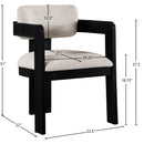 Meridian Sacha Beige Linen Textured Fabric Dining Chair IMAGE 9