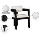  Meridian Sacha Cream Linen Textured Fabric Upholstered Dining Chair IMAGE 10