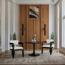 Meridian Sacha Cream Linen Textured Fabric Dining Chair IMAGE 2