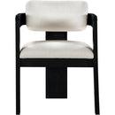 Meridian Sacha Cream Linen Textured Fabric Dining Chair IMAGE 3