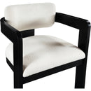 Meridian Sacha Cream Linen Textured Fabric Dining Chair IMAGE 6