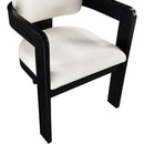 Meridian Sacha Cream Linen Textured Fabric Dining Chair IMAGE 7