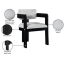  Meridian Sacha Grey Linen Textured Fabric Upholstered Dining Chair IMAGE 10