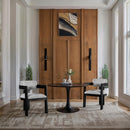 Meridian Sacha Grey Linen Textured Fabric Dining Chair IMAGE 2