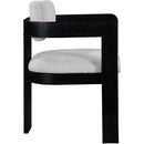 Meridian Sacha Grey Linen Textured Fabric Dining Chair IMAGE 4