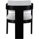 Meridian Sacha Grey Linen Textured Fabric Dining Chair IMAGE 5