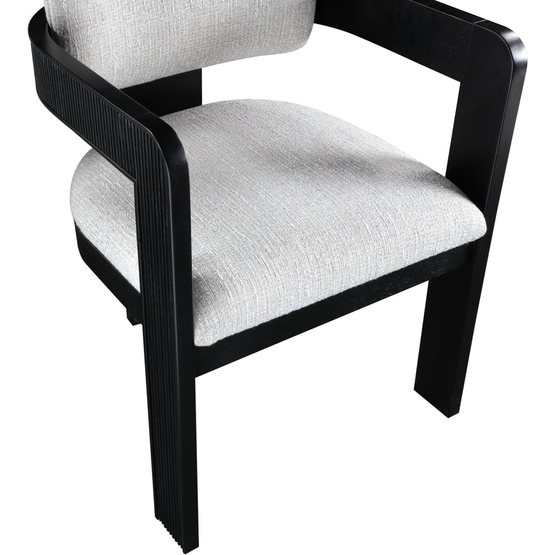Meridian Sacha Grey Linen Textured Fabric Dining Chair IMAGE 7