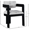 Meridian Sacha Grey Linen Textured Fabric Dining Chair IMAGE 9