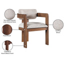  Meridian Sacha Beige Linen Textured Fabric Upholstered Dining Chair IMAGE 10