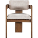 Meridian Sacha Beige Linen Textured Fabric Dining Chair IMAGE 3