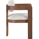 Meridian Sacha Beige Linen Textured Fabric Dining Chair IMAGE 4