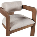 Meridian Sacha Beige Linen Textured Fabric Dining Chair IMAGE 6