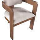 Meridian Sacha Beige Linen Textured Fabric Dining Chair IMAGE 7