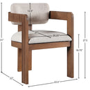 Meridian Sacha Beige Linen Textured Fabric Dining Chair IMAGE 9