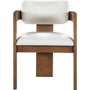 Meridian Sacha Cream Linen Textured Fabric Dining Chair IMAGE 3