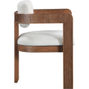 Meridian Sacha Cream Linen Textured Fabric Dining Chair IMAGE 4