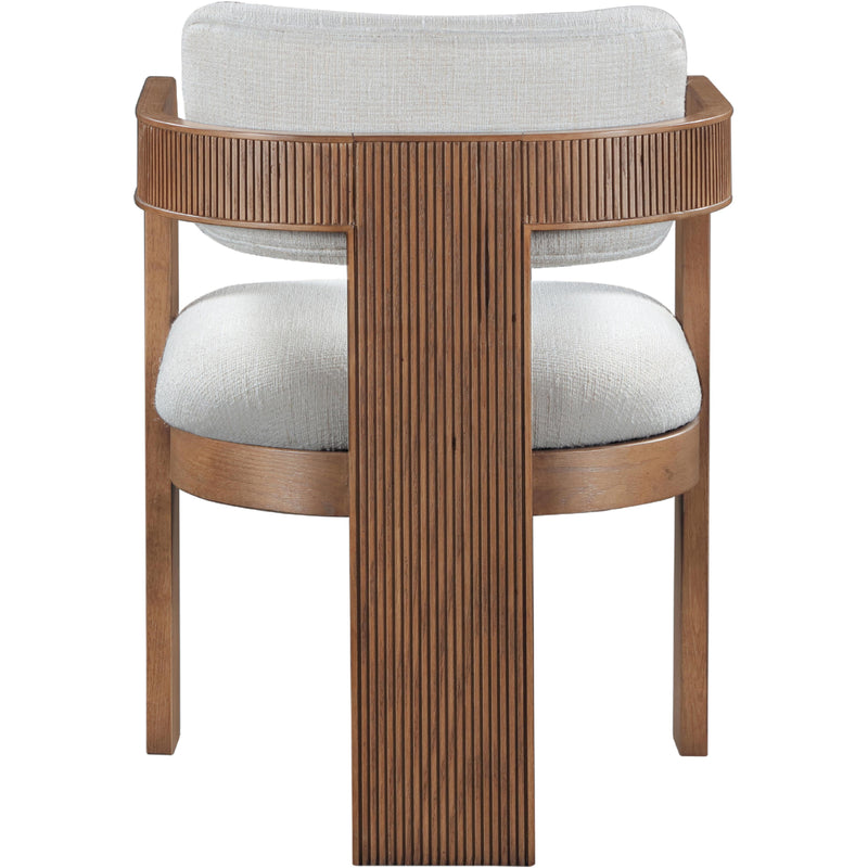 Meridian Sacha Cream Linen Textured Fabric Dining Chair IMAGE 5