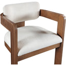 Meridian Sacha Cream Linen Textured Fabric Dining Chair IMAGE 6