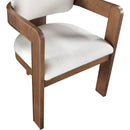 Meridian Sacha Cream Linen Textured Fabric Dining Chair IMAGE 7