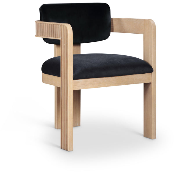 Meridian Sacha Black Velvet Dining Chair IMAGE 1