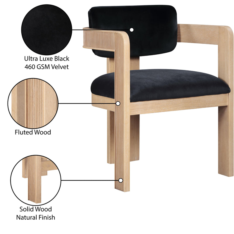 Meridian Sacha Black Velvet Dining Chair IMAGE 9