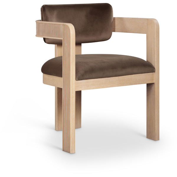 Meridian Sacha Brown Velvet Dining Chair IMAGE 1