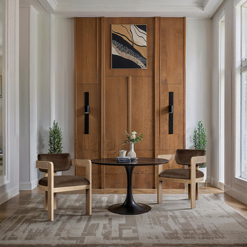 Meridian Sacha Brown Velvet Dining Chair IMAGE 2