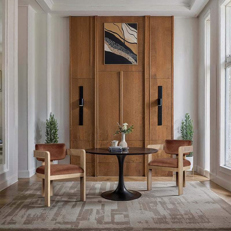 Meridian Sacha Cognac Velvet Dining Chair IMAGE 2