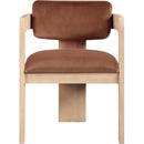 Meridian Sacha Cognac Velvet Dining Chair IMAGE 3