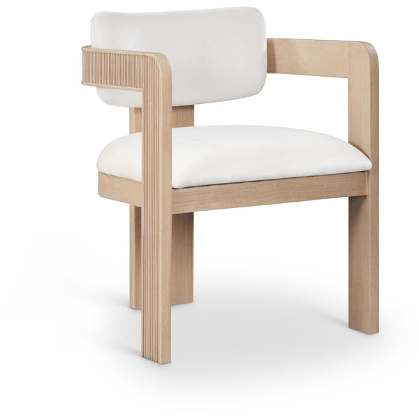 Meridian Sacha Cream Velvet Dining Chair IMAGE 1