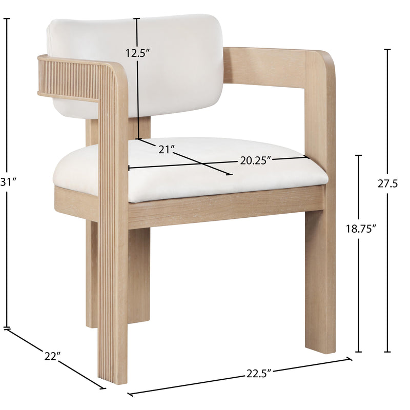 Meridian Sacha Cream Velvet Dining Chair IMAGE 8
