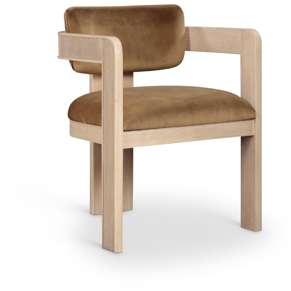 Meridian Sacha Saddle Velvet Dining Chair IMAGE 1