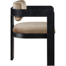 Meridian Sacha Beige Velvet Dining Chair IMAGE 4