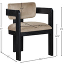 Meridian Sacha Beige Velvet Dining Chair IMAGE 8