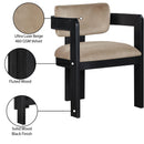 Meridian Sacha Beige Velvet Dining Chair IMAGE 9